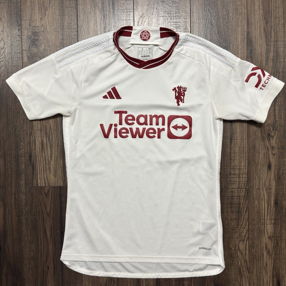 Adidas Manchester United 23/24 Third Jersey White Football Soccer Men Size Small